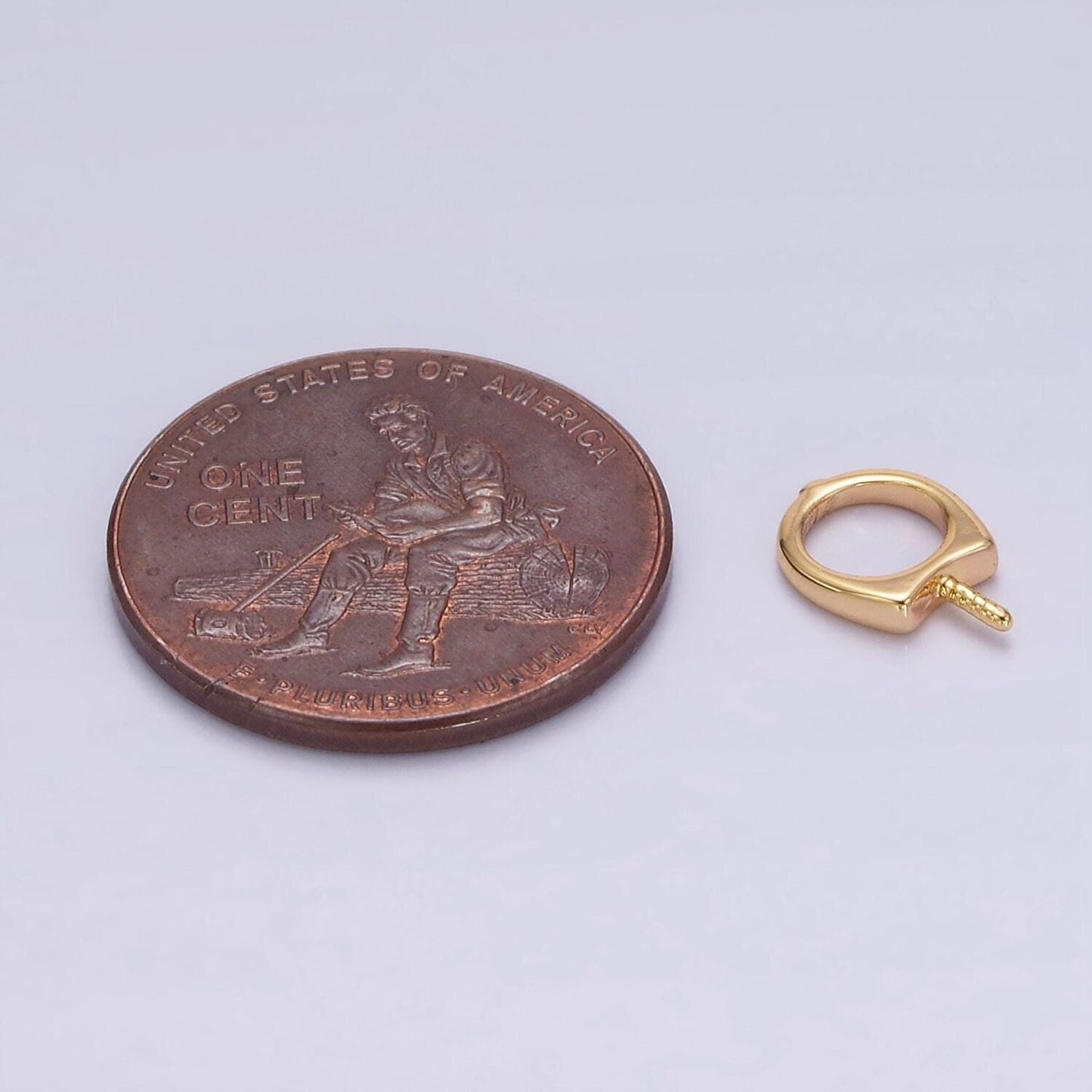 18k gold filled round plain peg bail hold for half drill pearl and bead bail charm jewelry findings supplies | z488