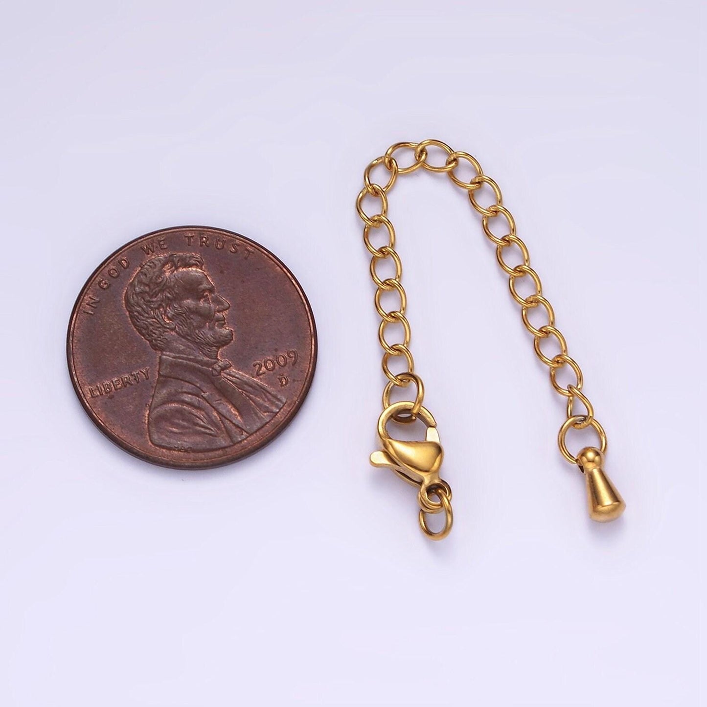 Dainty star gold stainless steel chain extender with lobster clasp for bracelet necklace component | z-463
