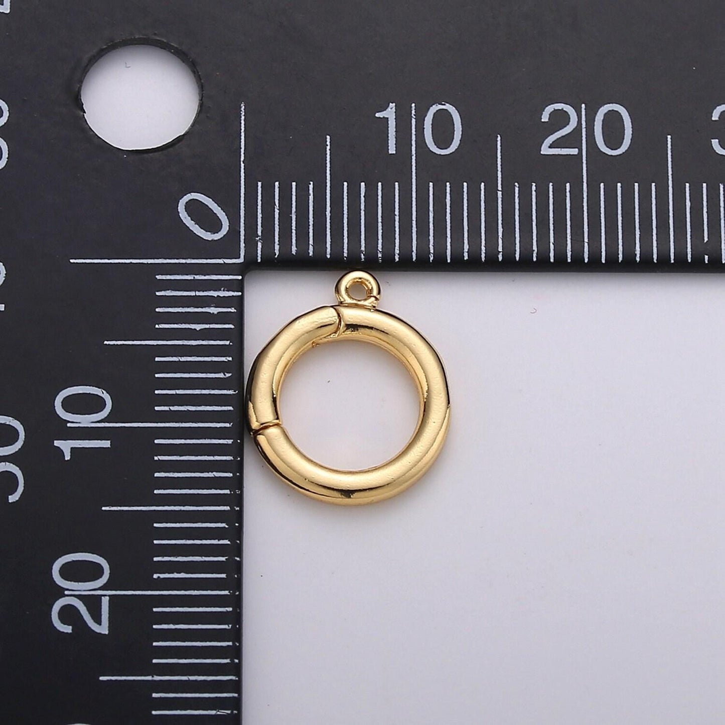 14k gold filled 12mm round pull gate clasps open loop silver jewelry supply in gold & silver | k913 z399