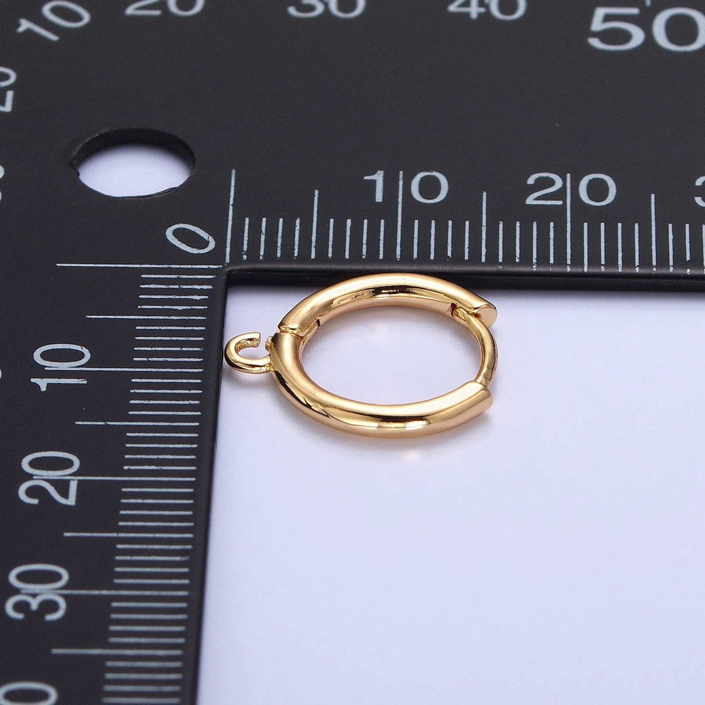 Geometric open loop 12mm huggies in gold & silver earring supply | z-326 z-327