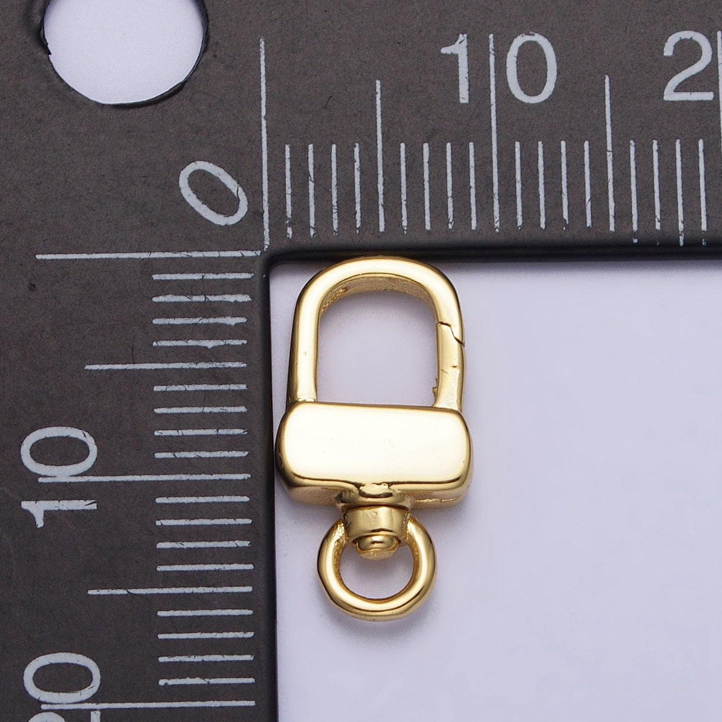 Mini 24k gold filled push gate triggerless rectangular swivel closure supply in gold & silver Bag Charm Component | z113 z114