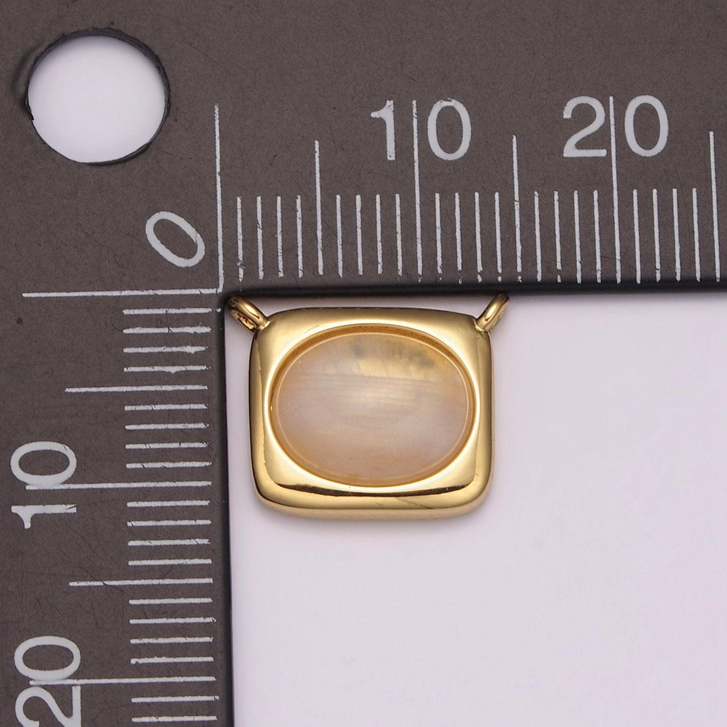 Gold oval moonstone solitaire charm connector rectangle link connector for necklace supply diy jewelryy-405