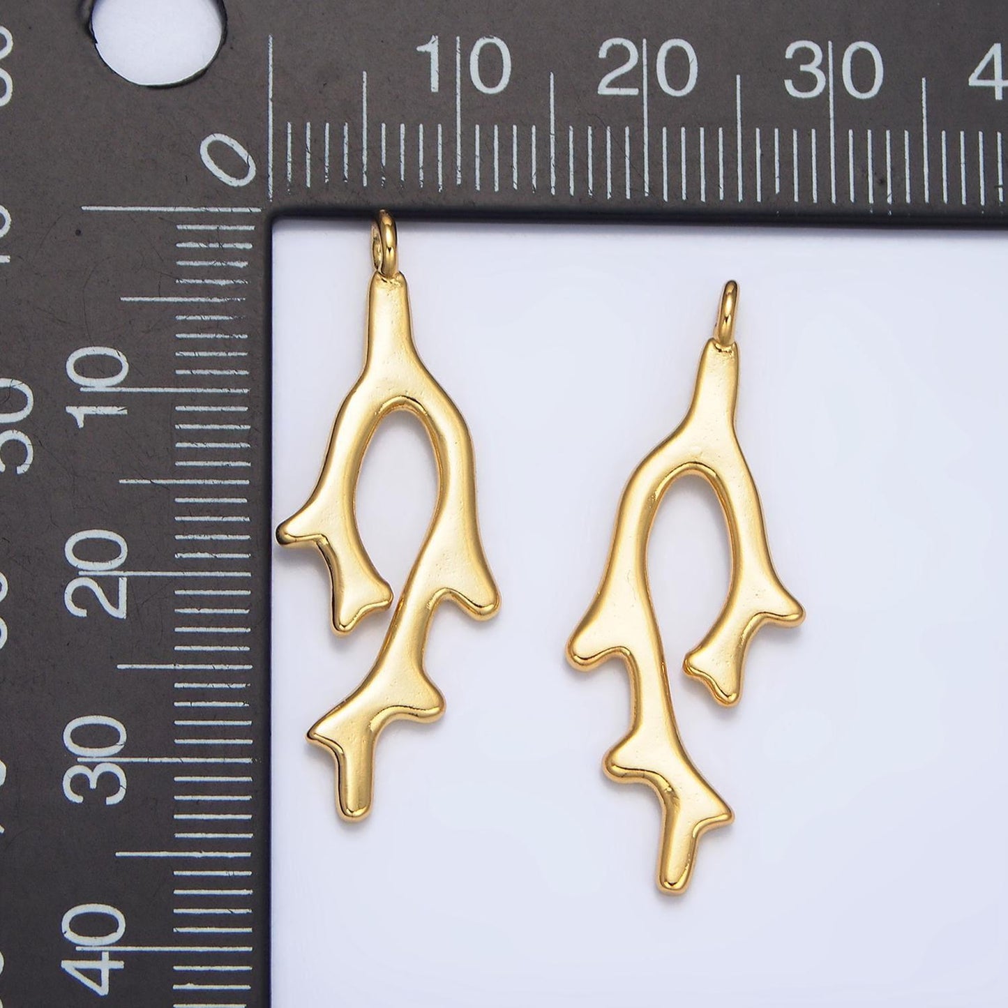 Mini gold kelp charms 24k gold filled coral pendant cz charm bracelet necklace for beach ocean inspired diy jewelry making supply x897