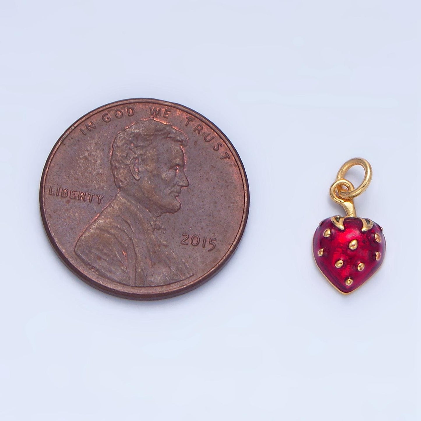 Mini strawberry 24k gold filled fruit charm | x827