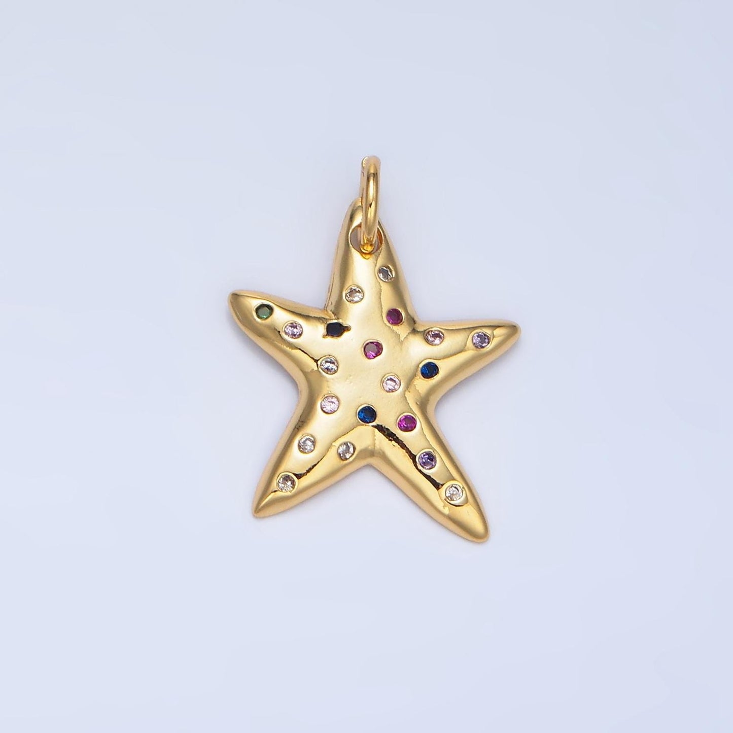 Multi color cz star charm pendant 24k gold filled charm celestial jewelry bracelet necklace making x608