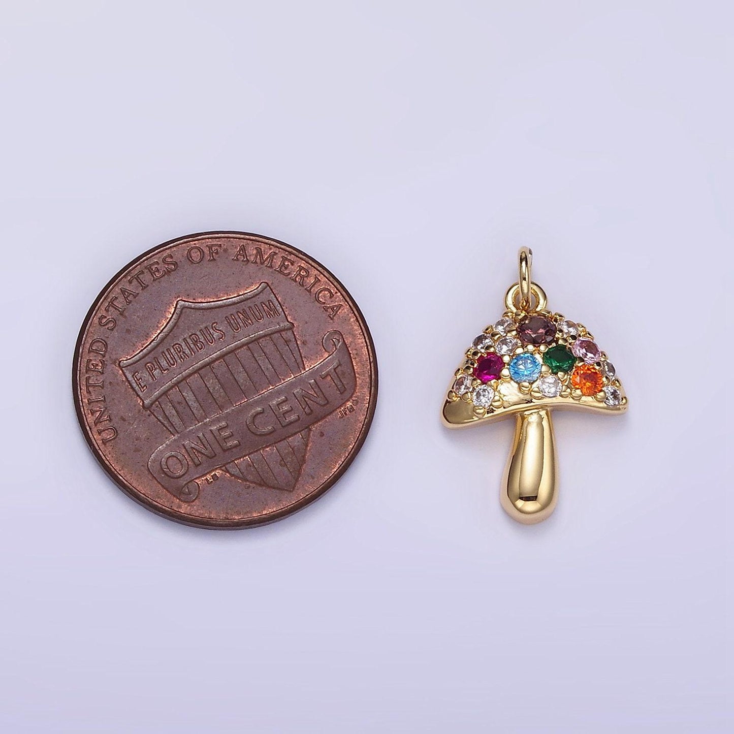 Mini mushroom charm mushroom pendant cubic zirconia charm jewelry supplies handmade jewelry bracelet necklace earring supplies w776