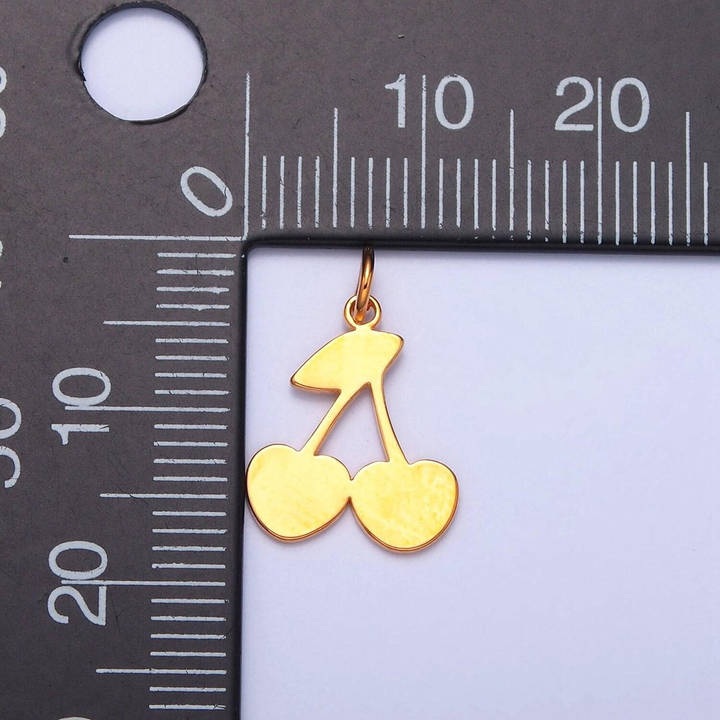 Gold filled minimalist cherry fruit charm for diy jewelry making, w-252, w-468