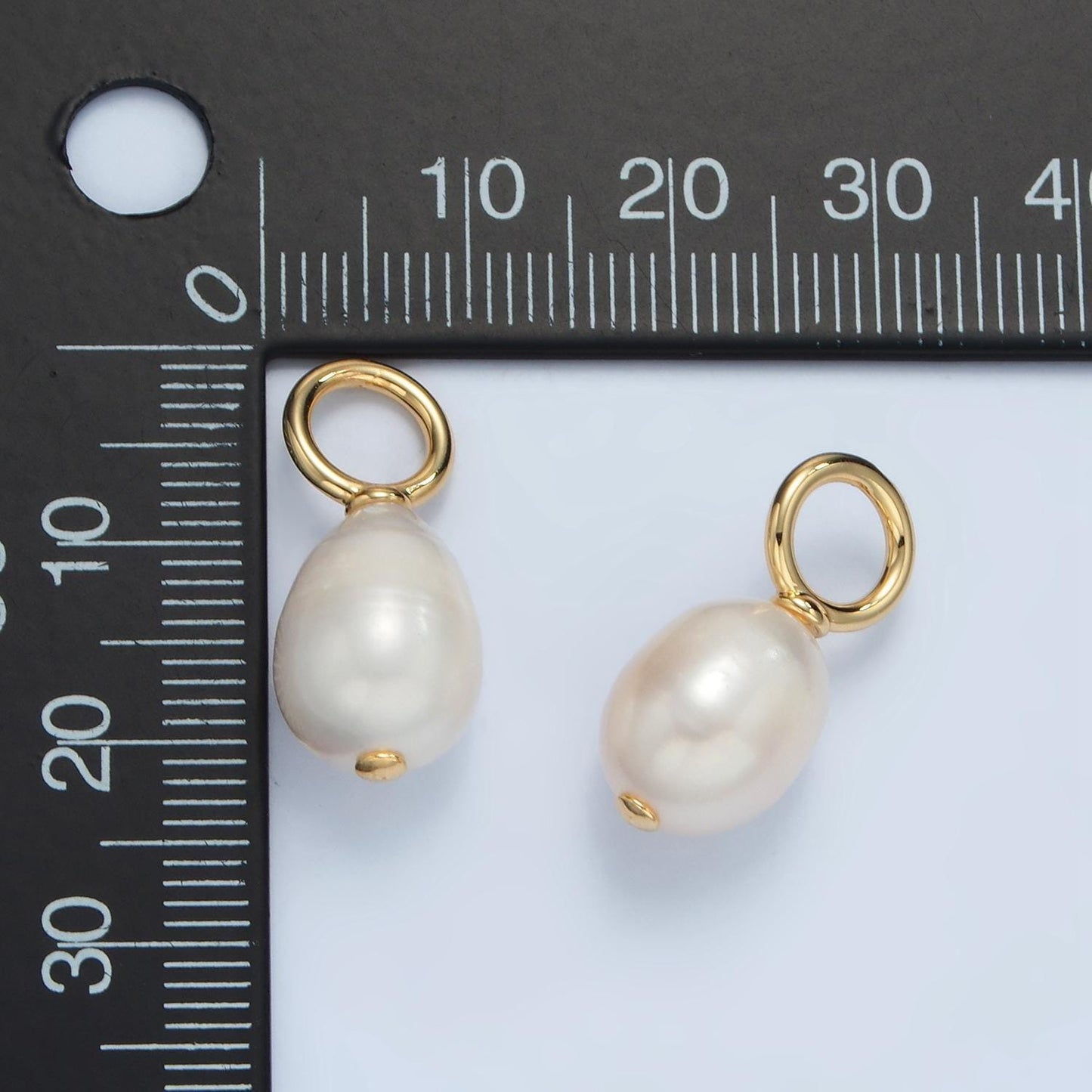 Dainty pearl charm dangle tear drop pendant in 16k gold filled pendant p-1
