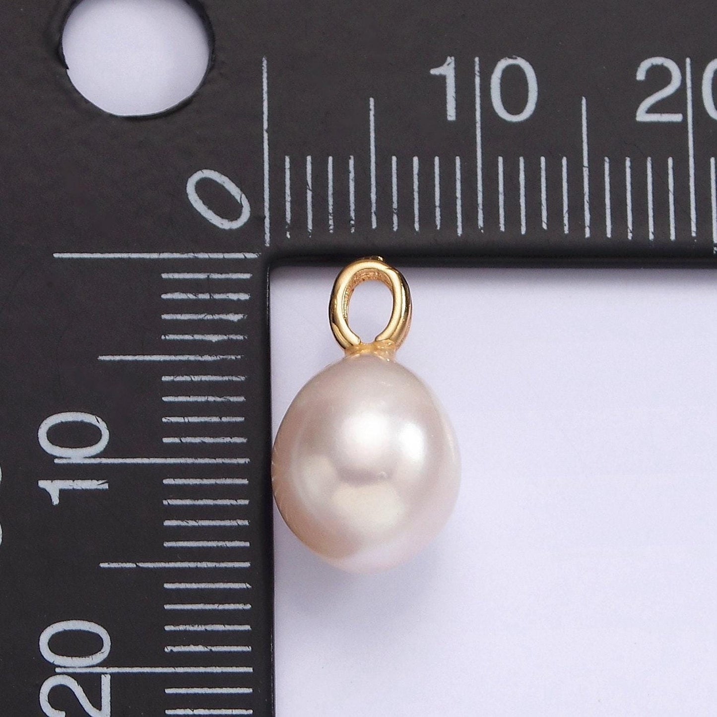 Big hole 14k gold filled 15mm shell pearl button drop for wedding minimalist jewelry for necklace earring component | p1658