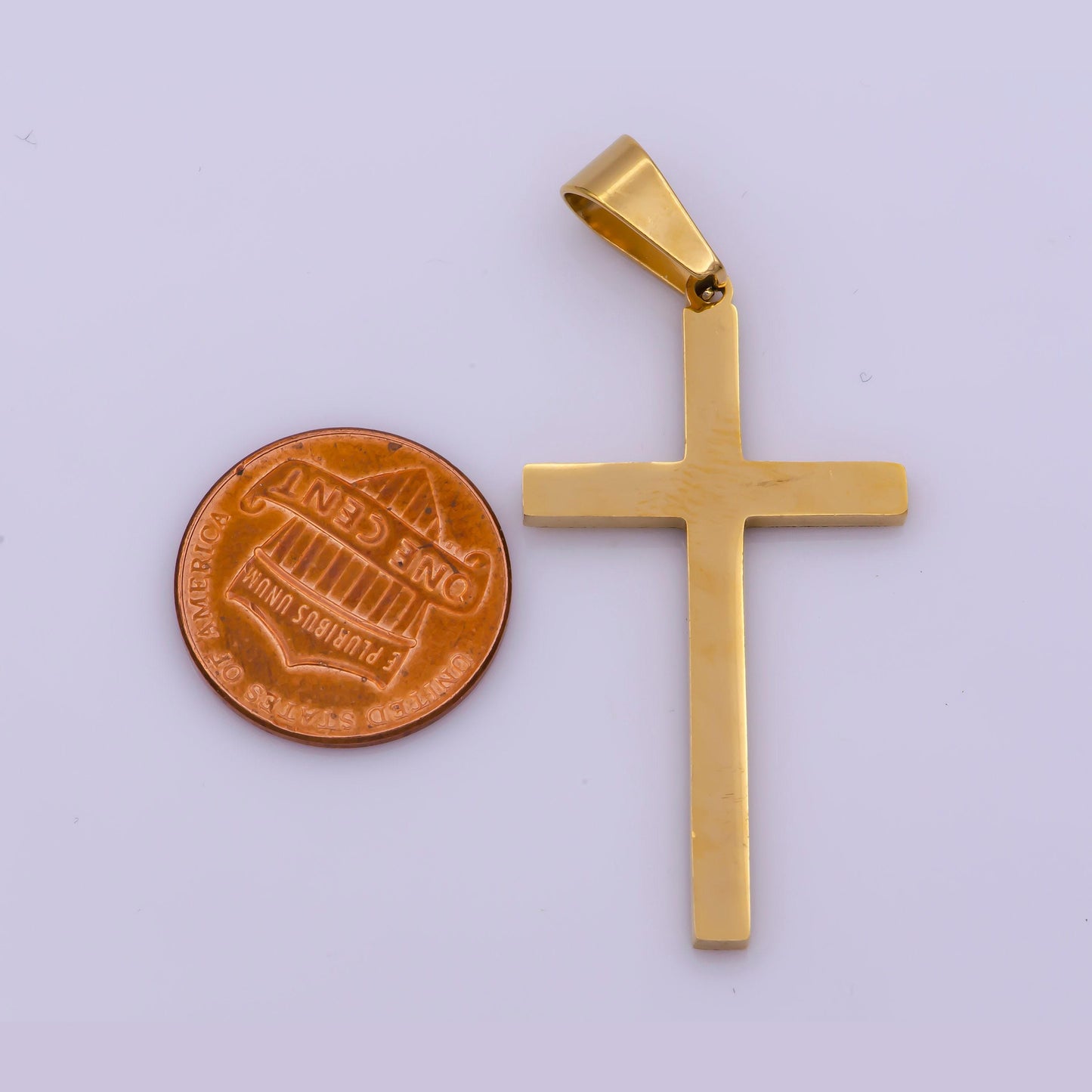 Waterproof cross pendant, men gold cross pendant minimalist stainless steel cross religious gifts for men p1461