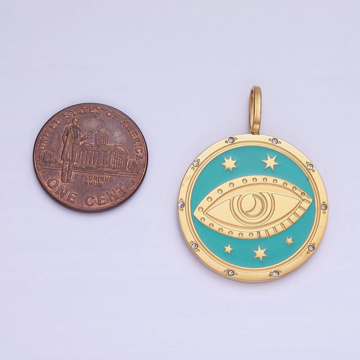 Dainty evil eye pendant with star celestial charm diy fashion jewelry add on necklace bracelet component gold stainless steel finding p1394