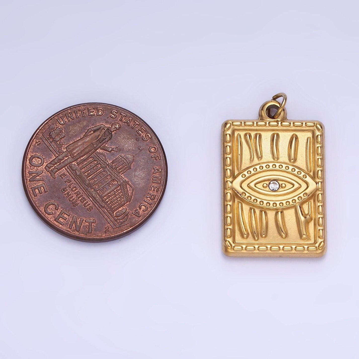 Cz micro pave evil eye on rectangle shape pendant stainless steel tag charm, necklace bracelet earring supply p1376