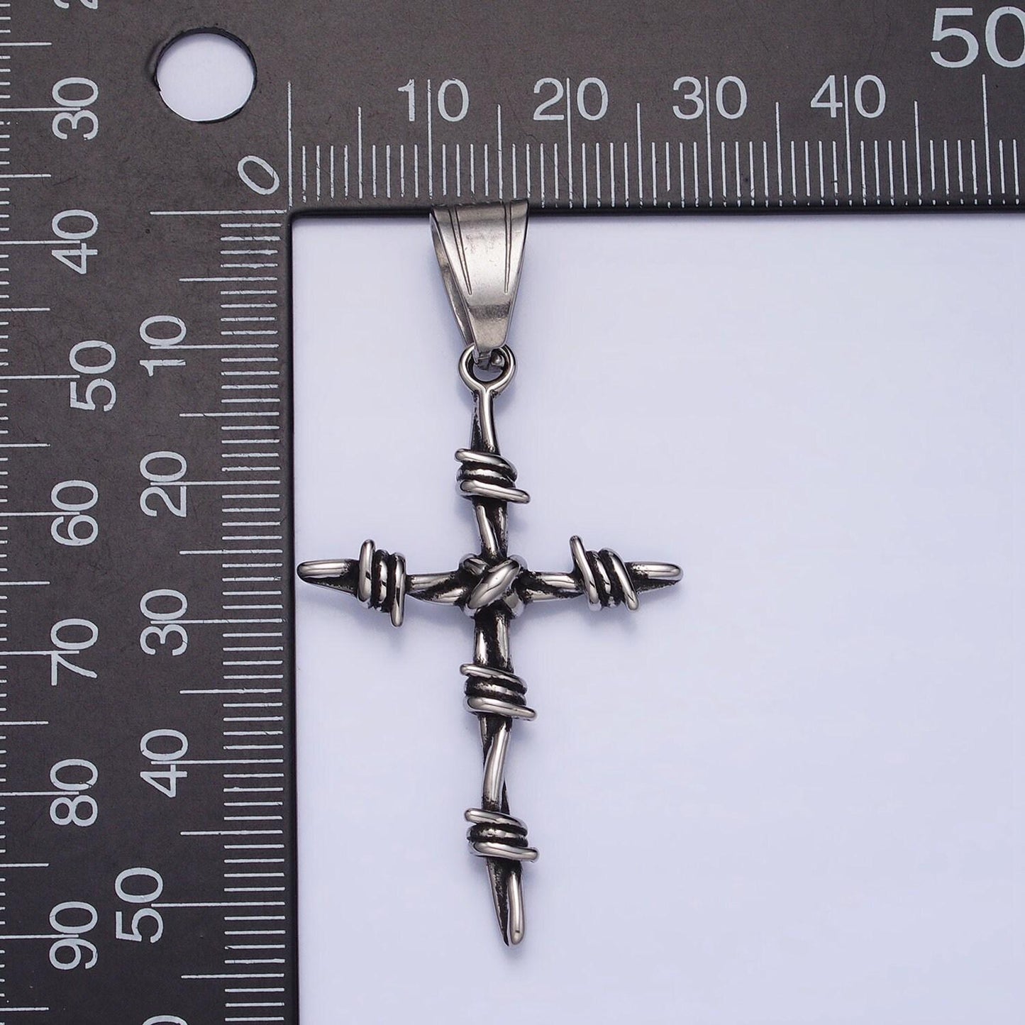Antique silver cross charm men silver cross pendant for statement jewelry stainless steel cross gifts for men necklace component p-1159
