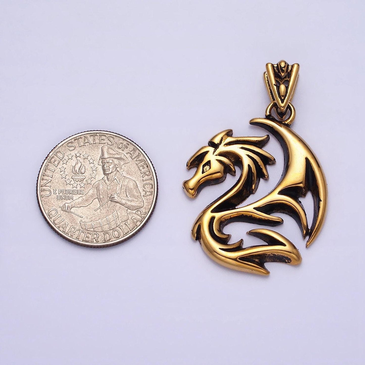 Stainless steel dragon pendant for necklace men jewelry emo punk rock teenager necklace | p-1127