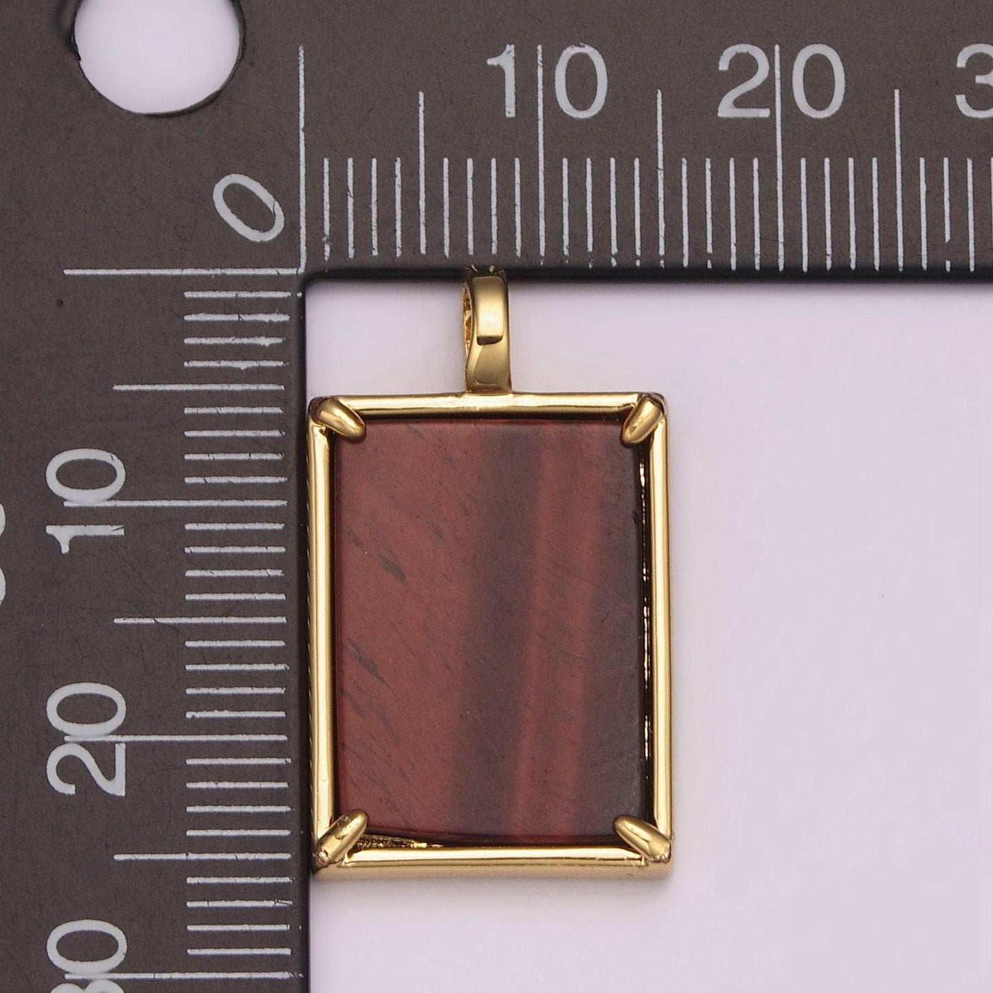 Gold rectangle gemstone medallion pendant tiger eye, carnelian ,green agate for minimalist classic jewelry n-487~n-490