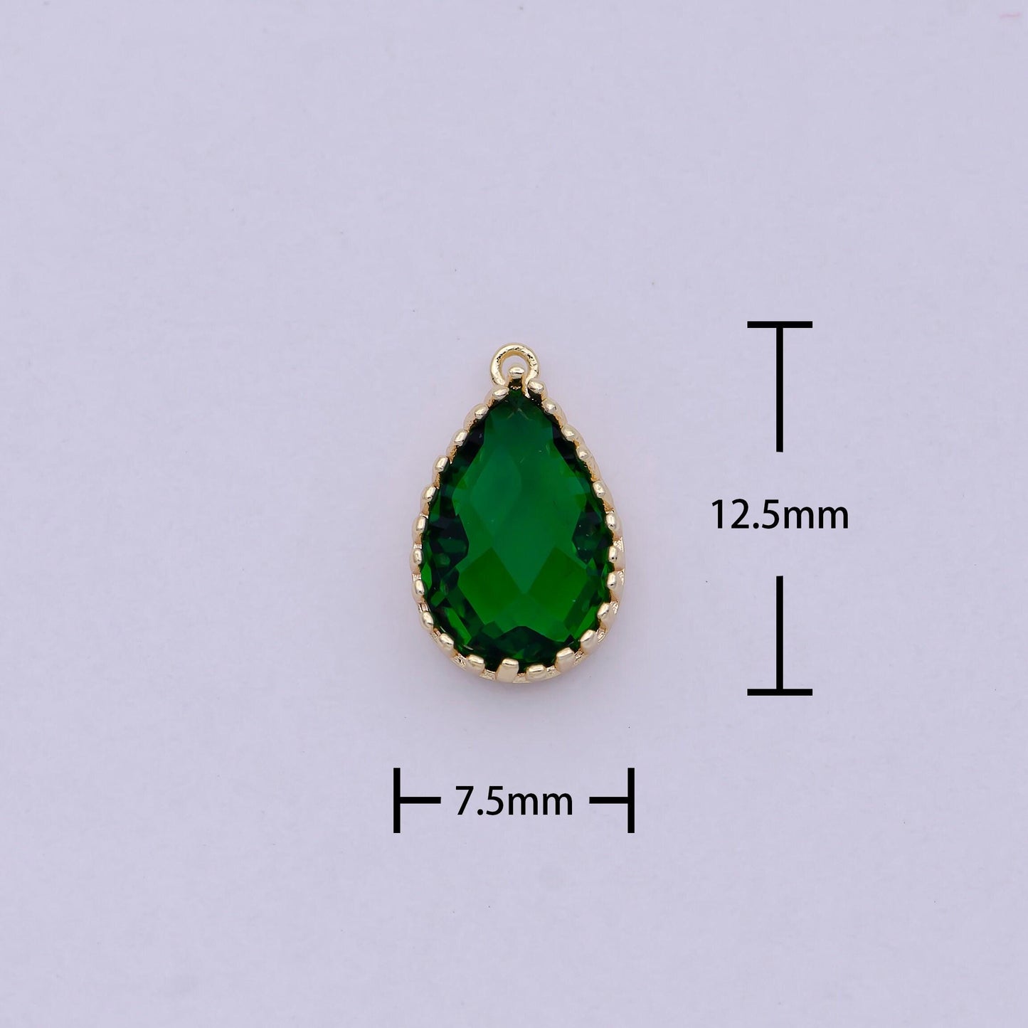 Emerald green charm teardrop amulet tear drop pendant, diy fashion jewelry craft supply necklace bracelet earring | n-457