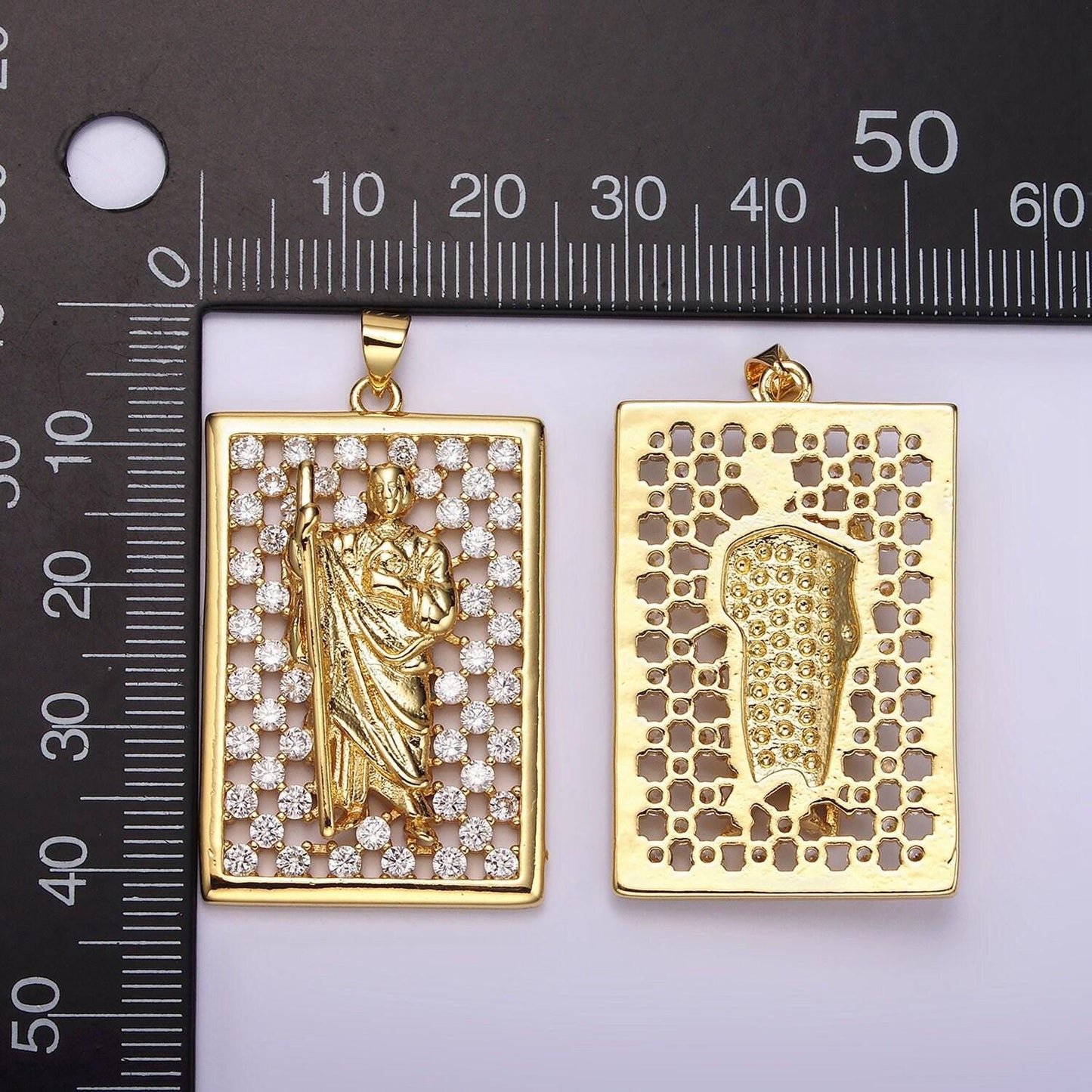 Gold st jude medallion saint jude necklace pendant patron saint jude charm st jude thaddeus catholic jewelry supply n-1948