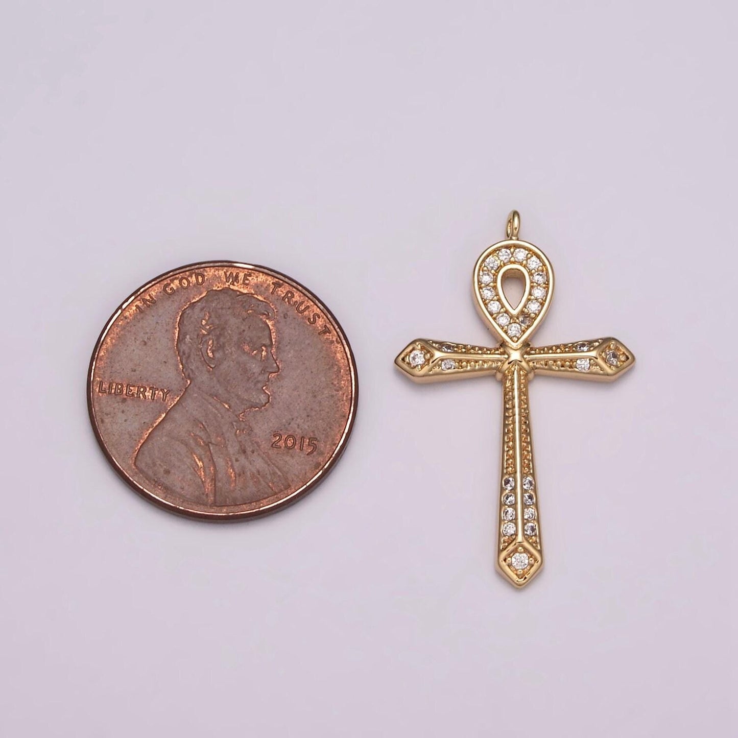 18k gold filled iced ankh micro pave cz ankh cross symbol of life, egyptian pantheon, crux ansata cz bracelet earring necklace pendant charm