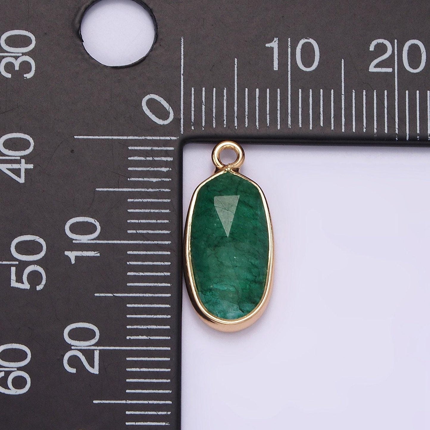 Gemstone faceted oval gold edge pendant charm rose quartz onyx amazon charm n-1705 - n-1712