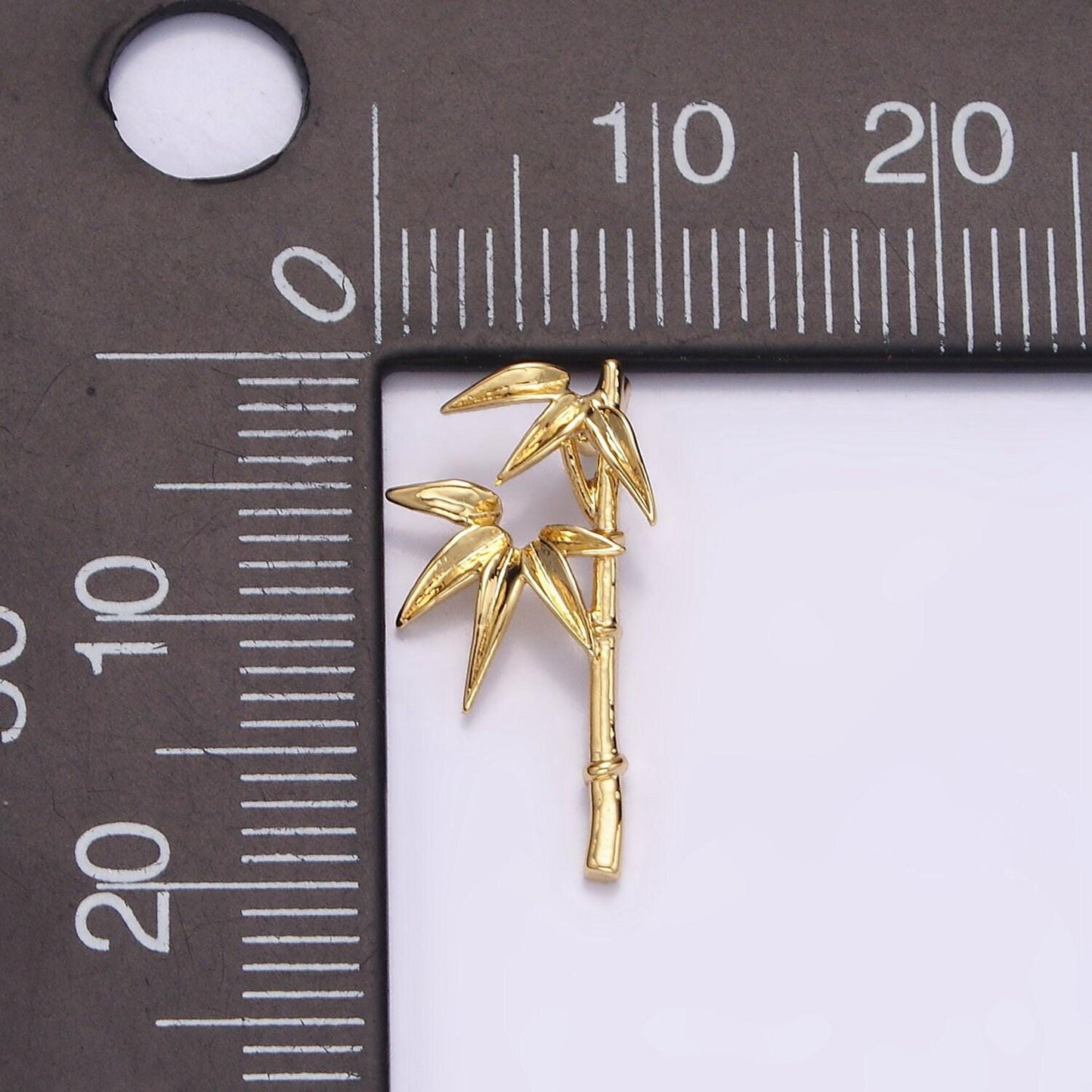 14k gold filled dainty bamboo tree pendant plant charm for necklace earring bracelet supply | n-1490