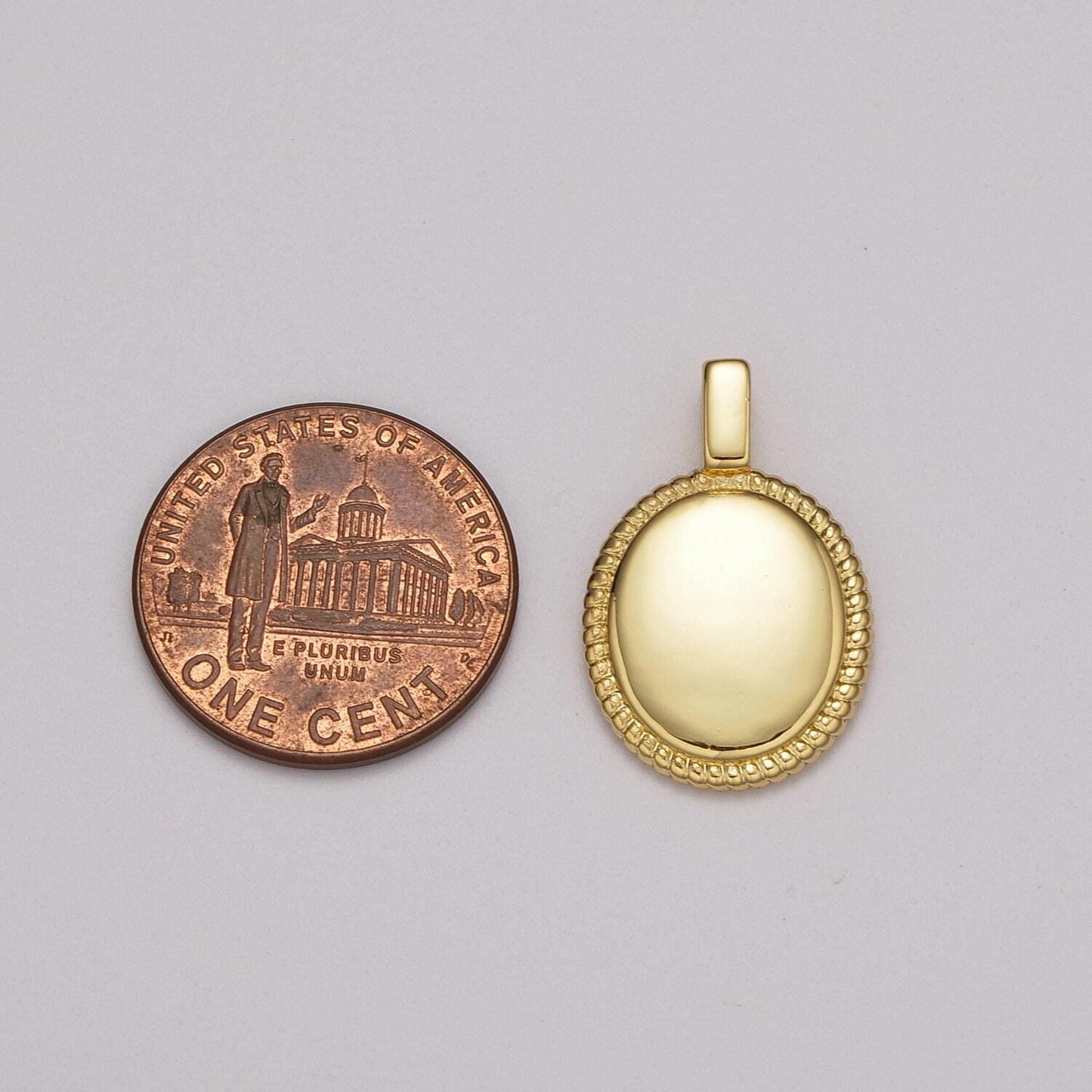 24k gold filled classic oval pendant charm for necklace minimalist jewelry