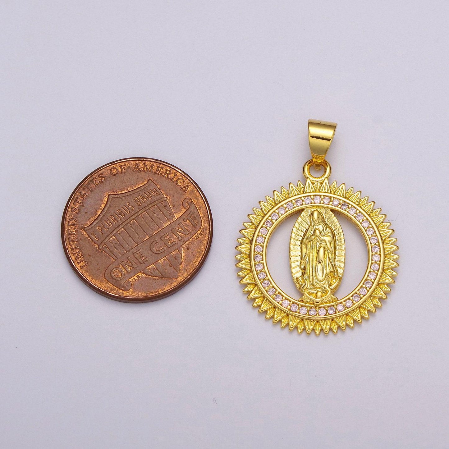24k gold filled lady guadalupe pendant, gold medallion necklace virgin mary layering necklace, religious necklace, gift for her