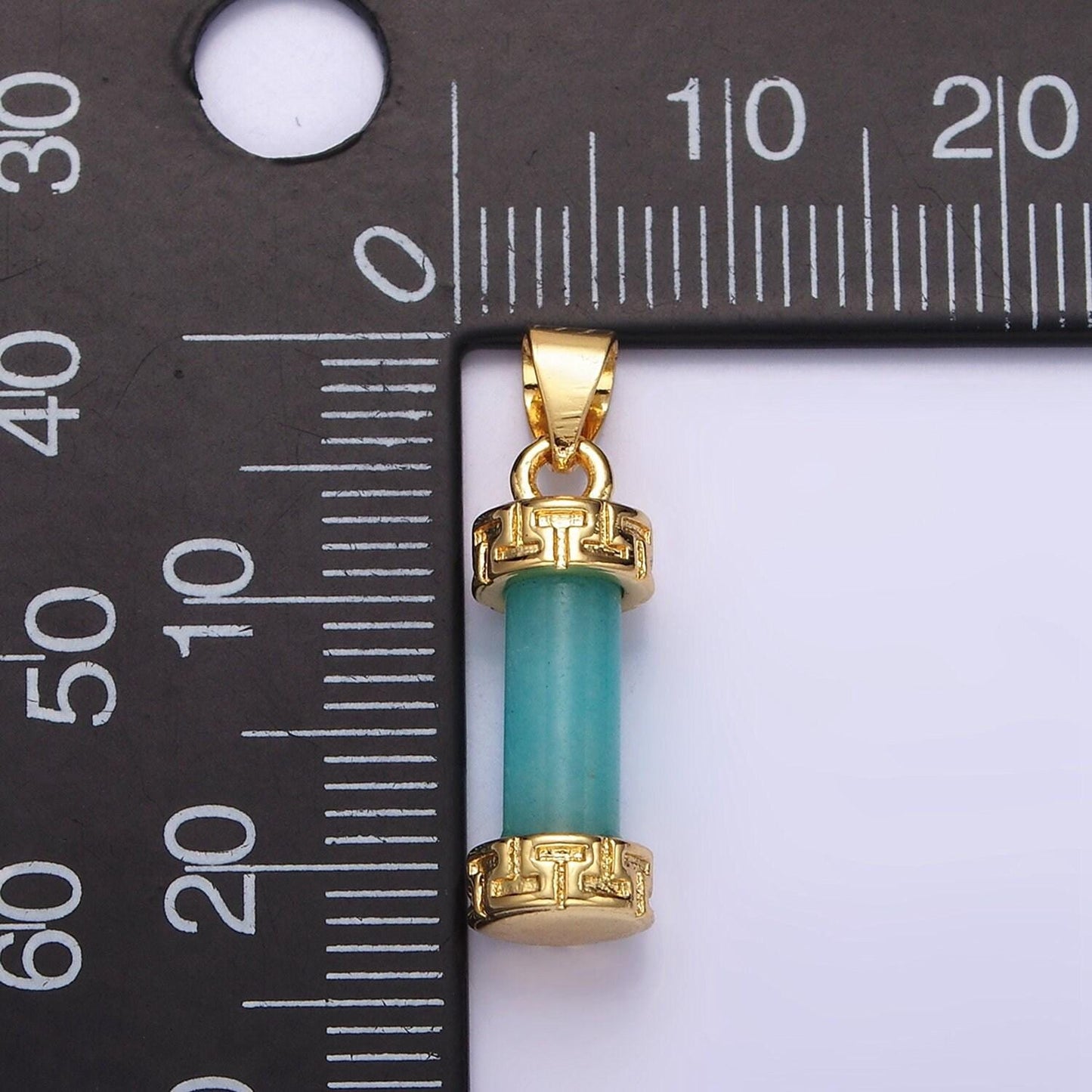 14kgold filled carnelian, amazonite, amethyst, onyx, clearquartz, rosequartz, howlite, tigereye engraved cylinder tube pendant | n1272-n1279