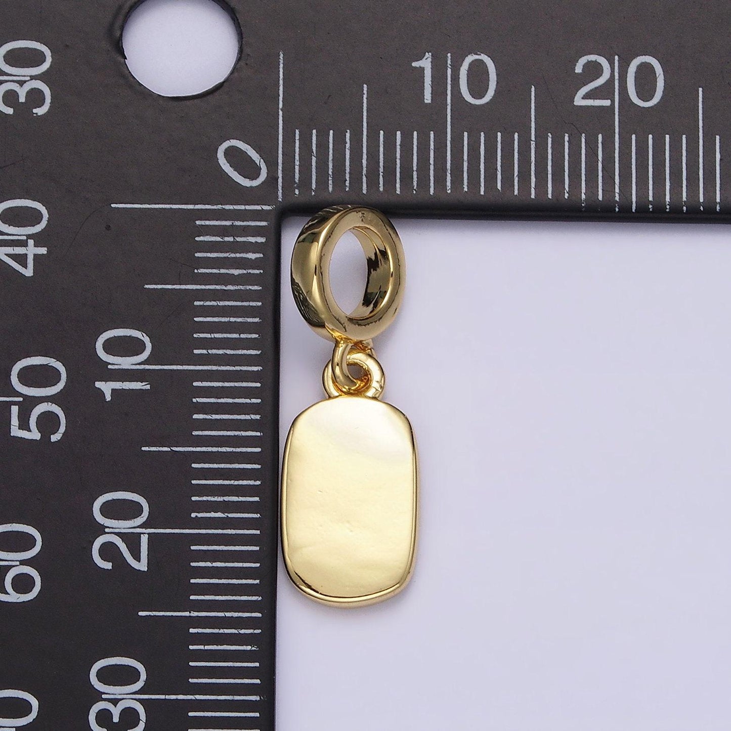 14k gold filled mini engravable rectangular bar charm | n1022