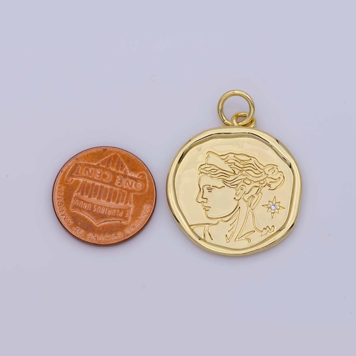 Goddess artemis of hunt, nature, childbirth and chastity 24k gold filled pendant | m-929