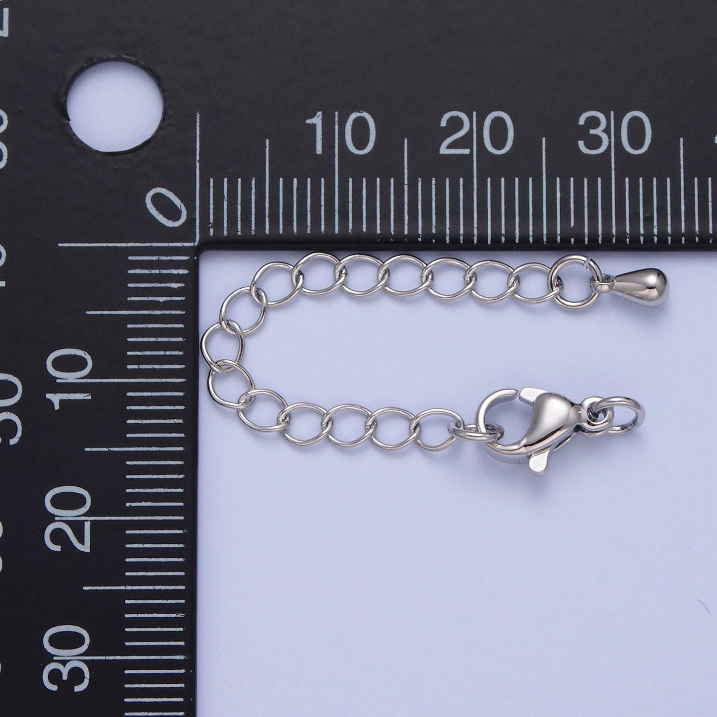 Teardrop-shaped gold filled lobster/end clasp with chain extender | l-676, l-774