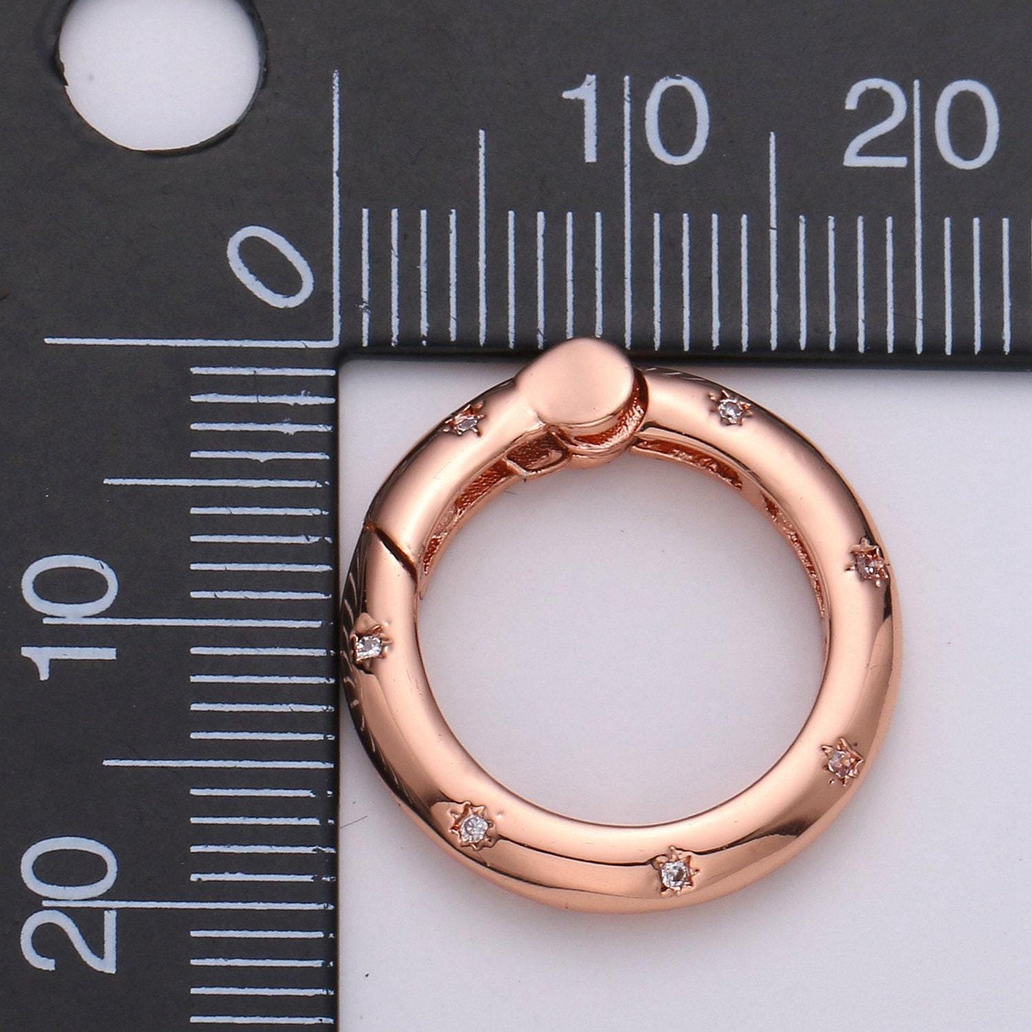 Cz gold spring gate, push gate ring, 20mm round ring charm holder rose gold black gun metal silver clasp for connector charm holder
