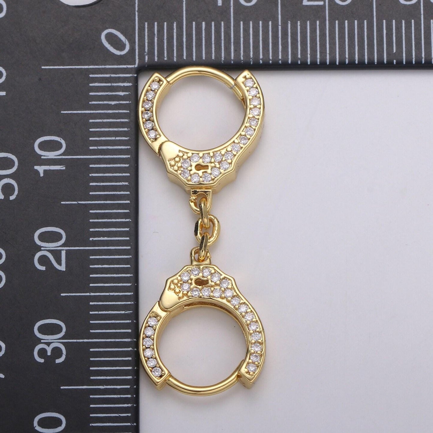 Dainty cubic gold filled hand cuff open key minimalist connector k-468