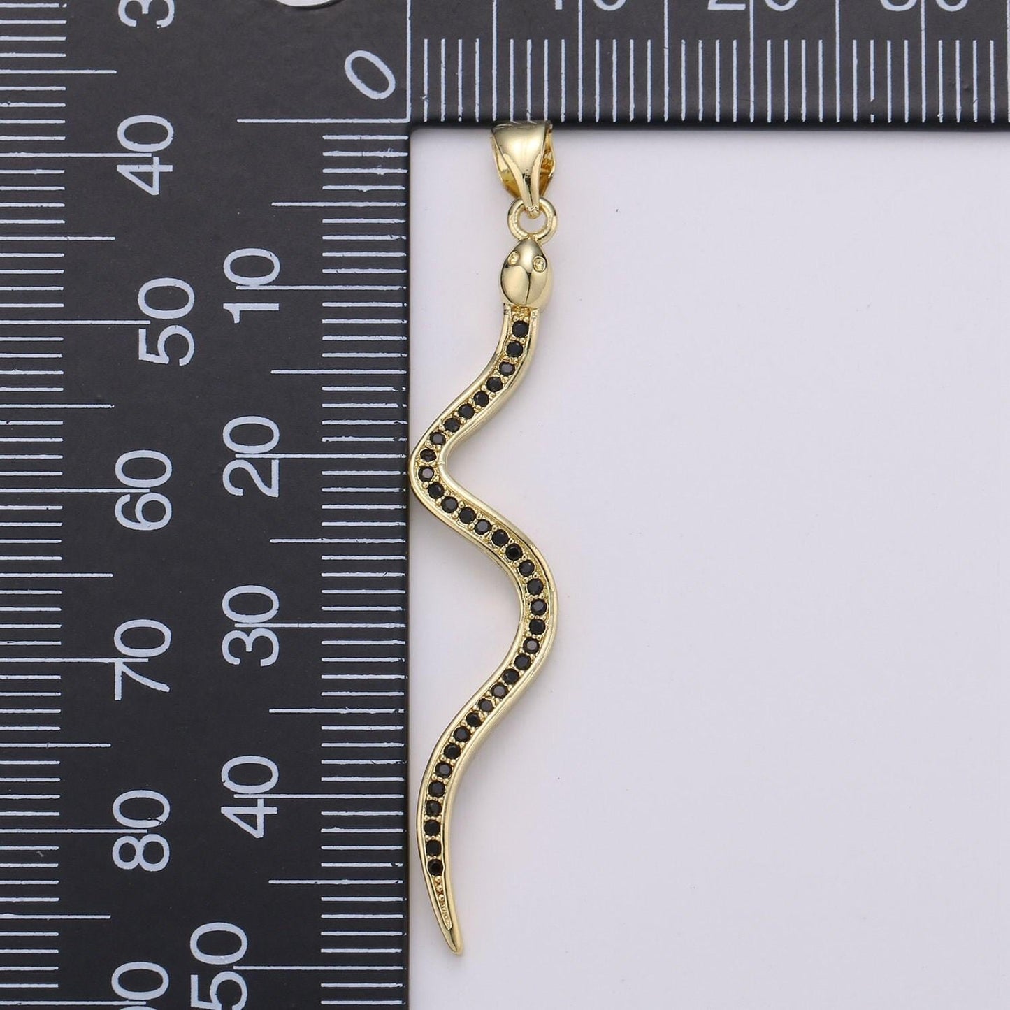 24k gold filled snake pendant, gold snake charm micro pave pendant serpent jewelry for necklace component i-780