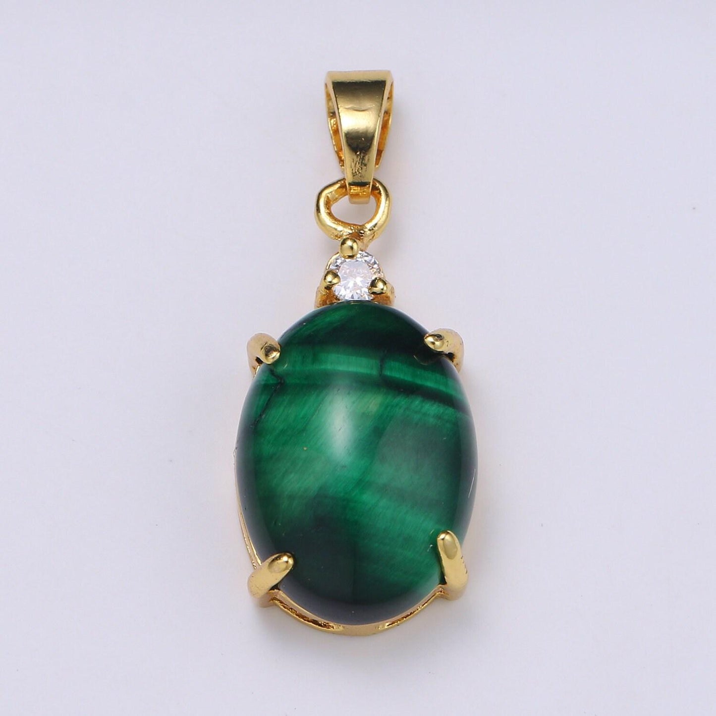 Multi color cat's eye: aqua,blue,clear,navy blue, emerald 24k gold solitaire cz pendant, large cat's eye stone, i681~i684