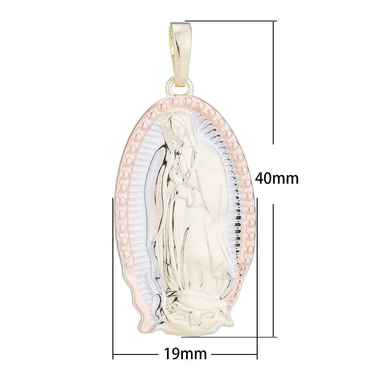 Lady guadalupe pendant gold filled necklace - virgin mary necklace pendant - rose gold filled pendant - religious jewelry h-448
