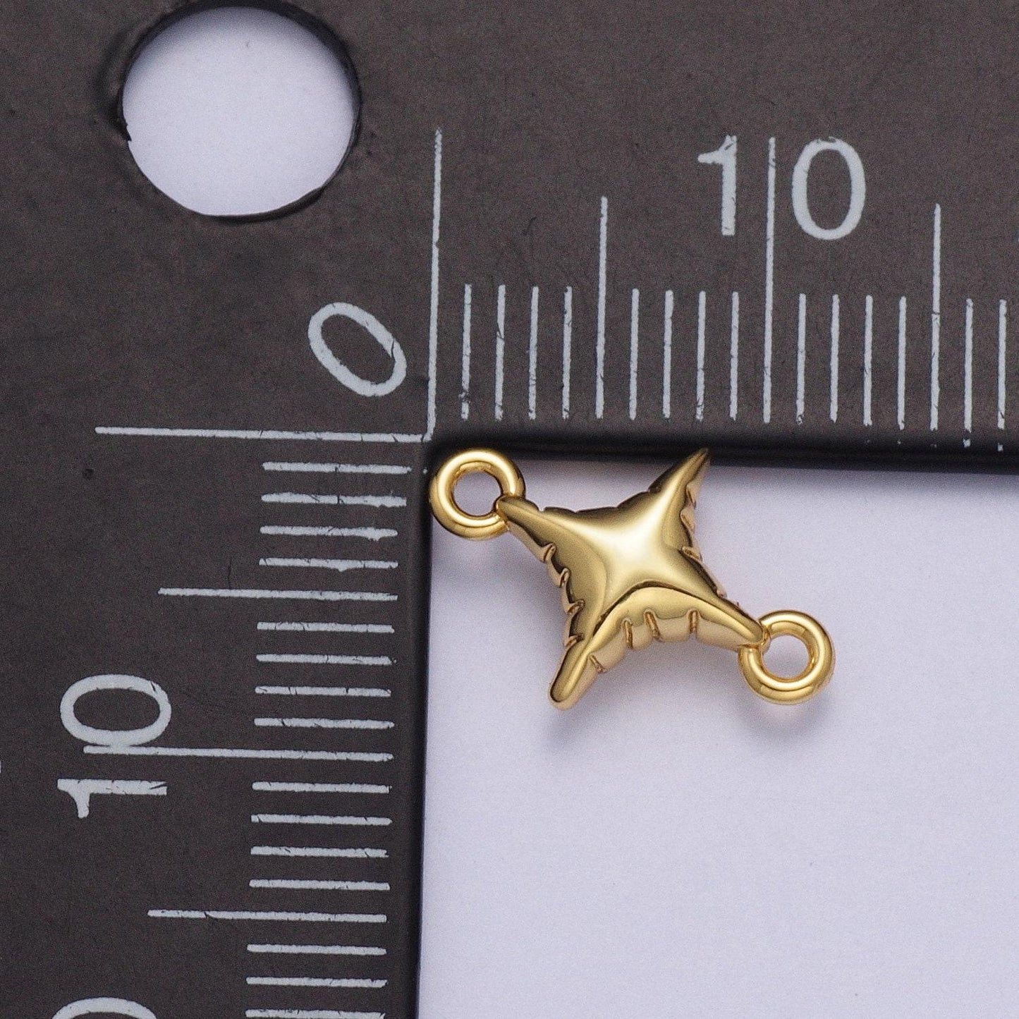 Dainty north star balloon charm connector, 24k gold plated minimalistic bright polaris balloon link connector for bracelet necklace | g-528