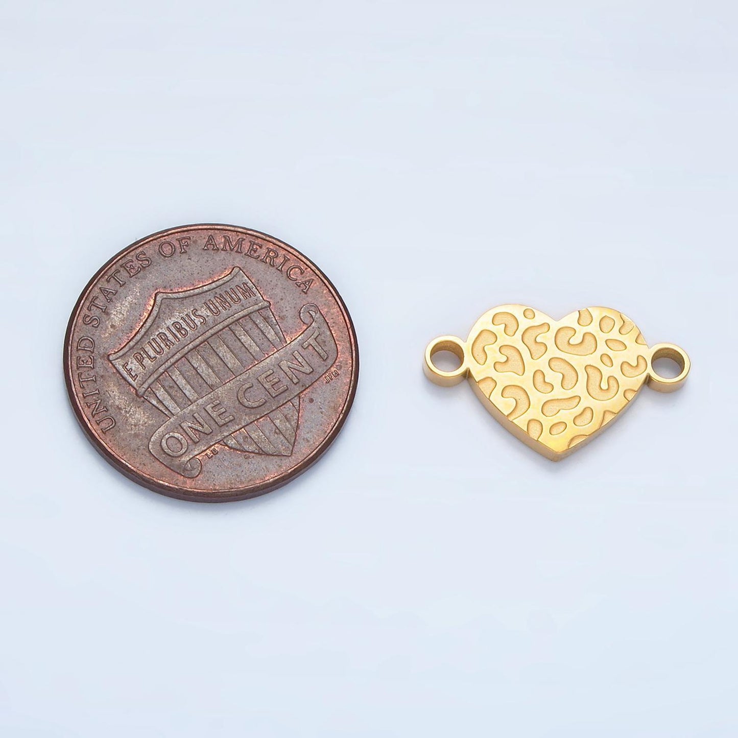 Gold stainless steel leopard heart charm connector for necklace bracelet link connector supplies silver animal print connector f-104