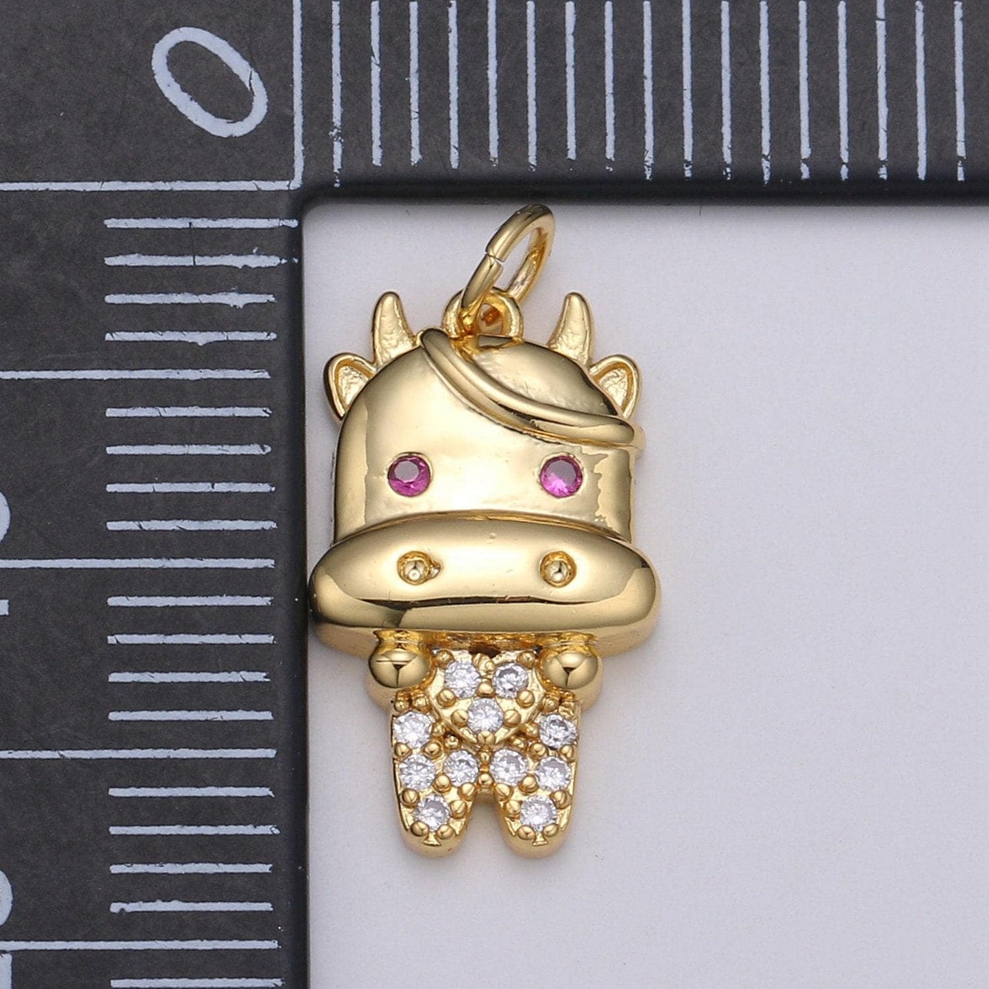 Lucky lunar new year pendant necklace, year of the ox necklace, gold pendant necklace,birthday gift for baby girl asian family ox gift e78