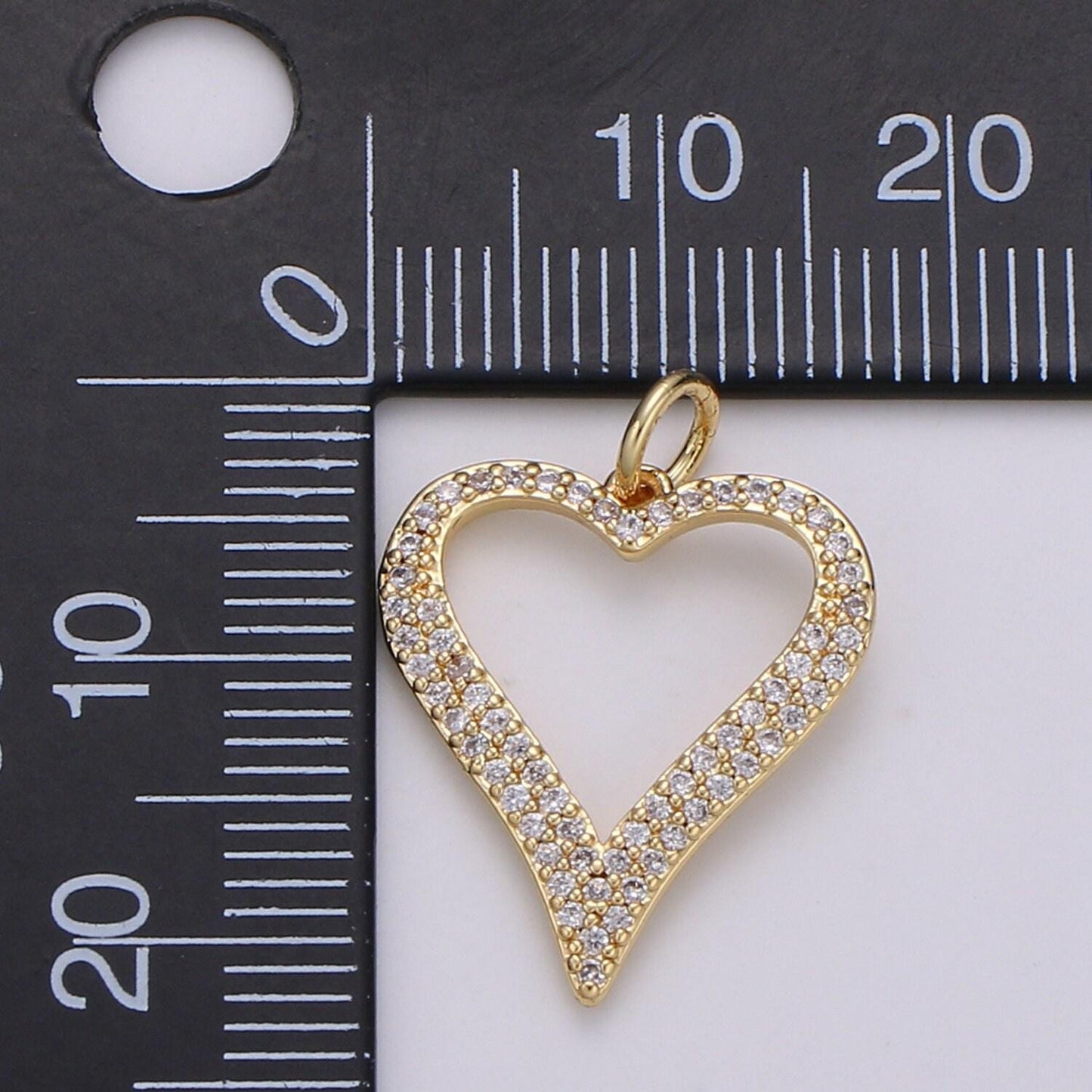 Cubic cluster heart 24k gold cz love pendant charm, fill my heart pave charm, cubic pave love heart pendant, cchgf-1819