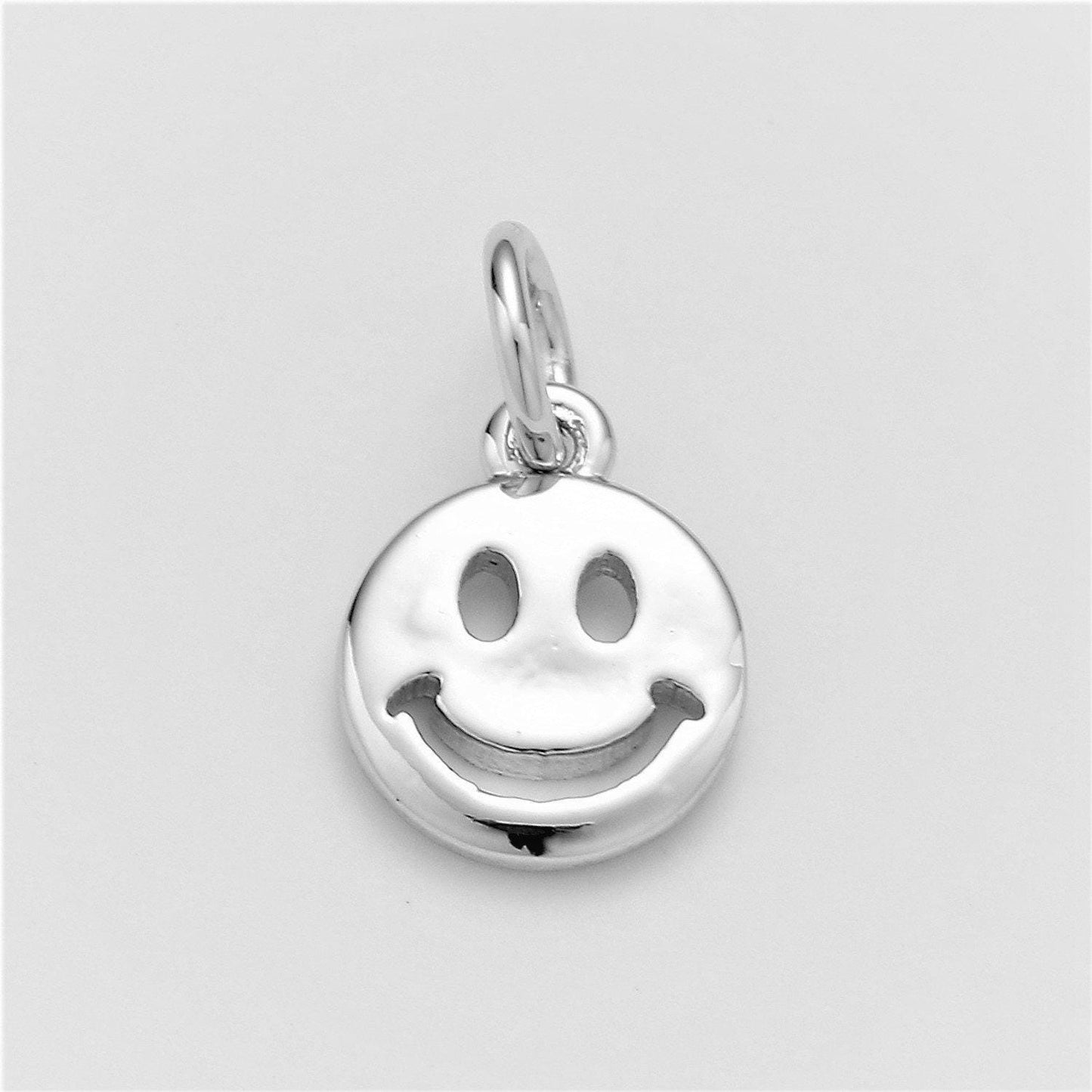 Mini gold happy face charm, double sided smile face charms,emoticon face in gold round dainty smile charm summer trend jewelry,d-651, d-697