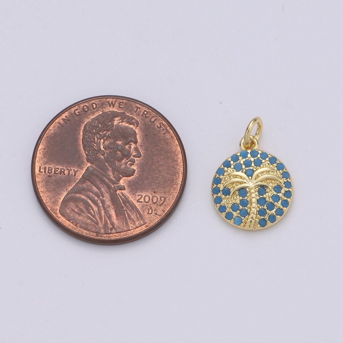 10x15mm 14k gold charms, pave palm tree, cz charms, palm tree pendant, gold charms, cz pendant, charms, micro pave charm d-645~d-650