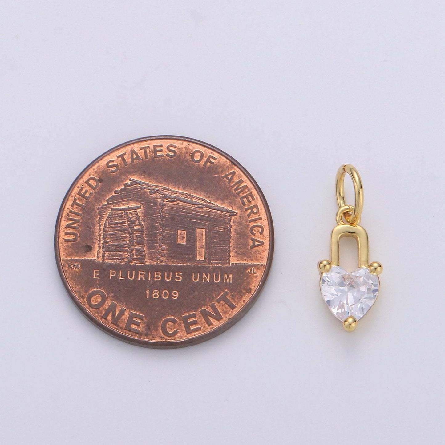 Mini 24k gold heart charms, love charm, cubic charm ,gold love lock charm relationship jewelry inspired