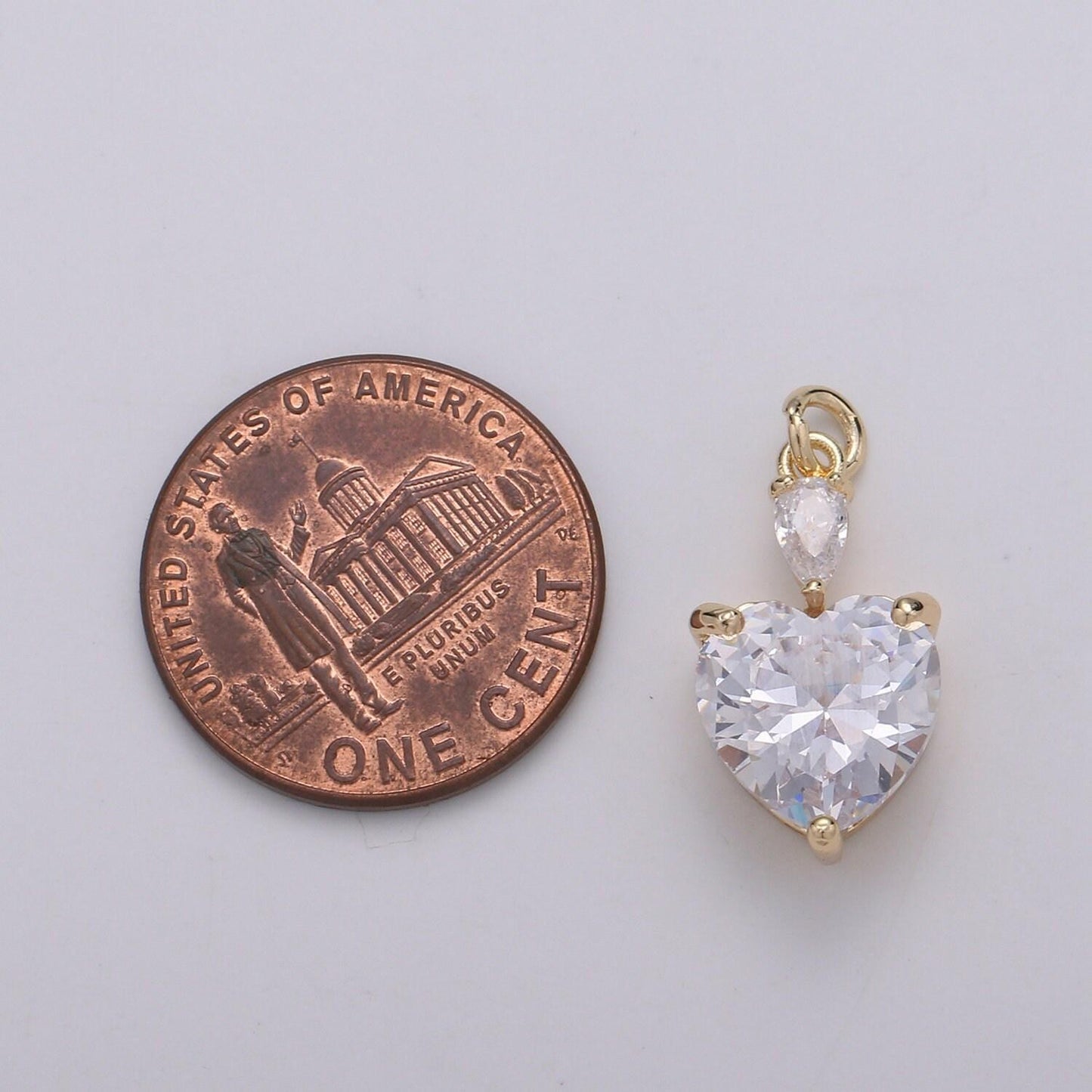 Mini gold pear & heart cubic charms, love charm, cubic charm ,gold love lock charm relationship jewelry inspired d-155