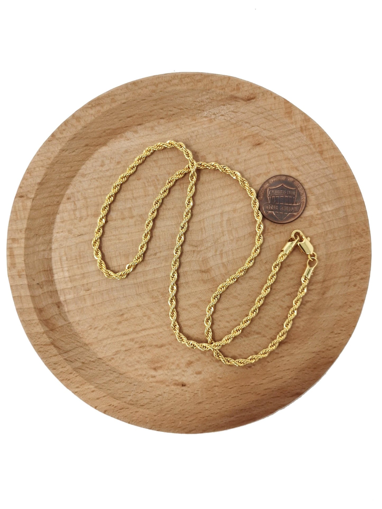 1pc 17.7'' ready to use 24k gold rope necklace chain, layering rope chain dainty necklace, for pendant charm necklace making,ch-599
