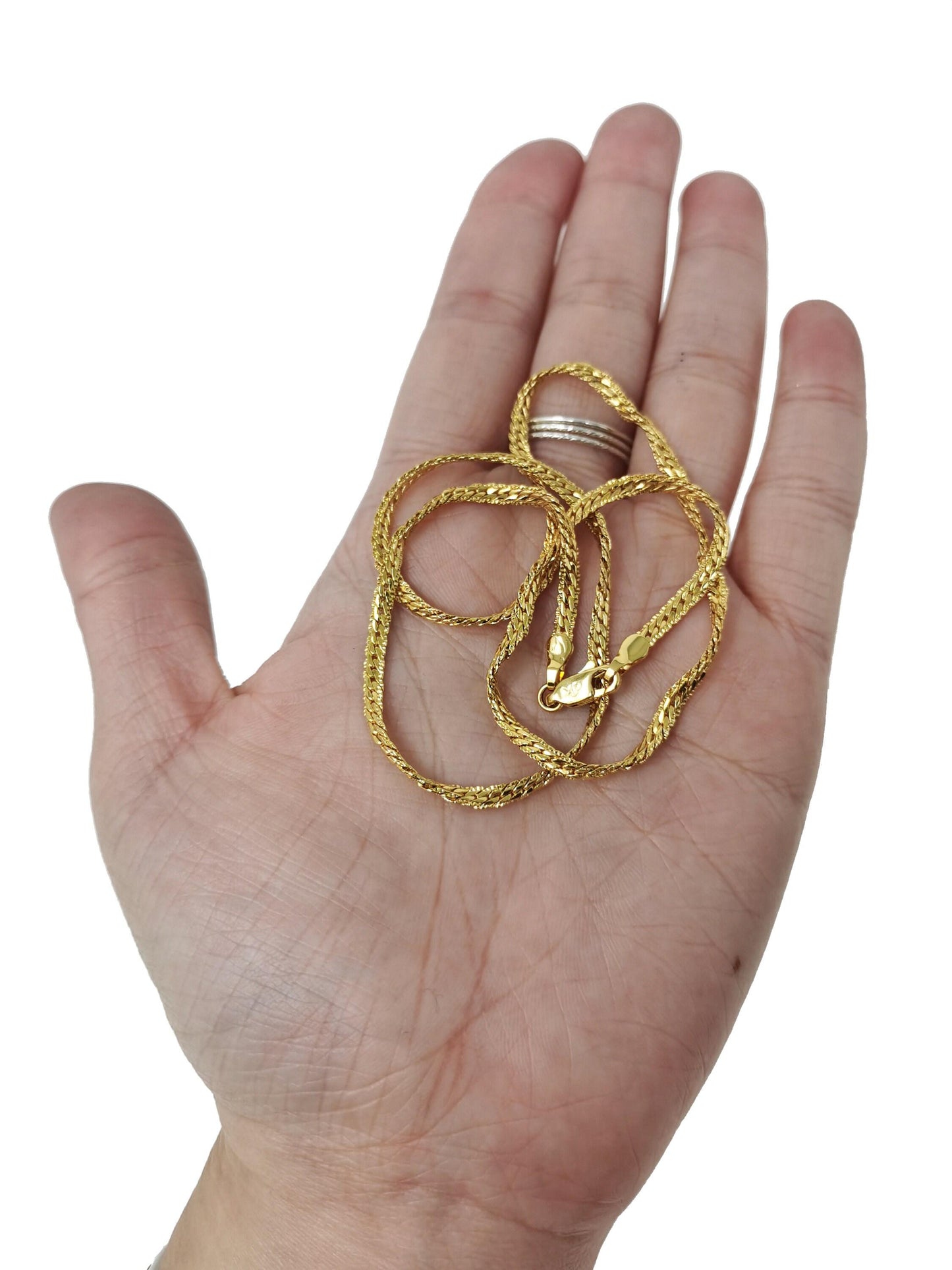 1pc 17.7'' ready to use 24k gold herringbone necklace chain, layering chain dainty necklace, for pendant charm necklace making, 526