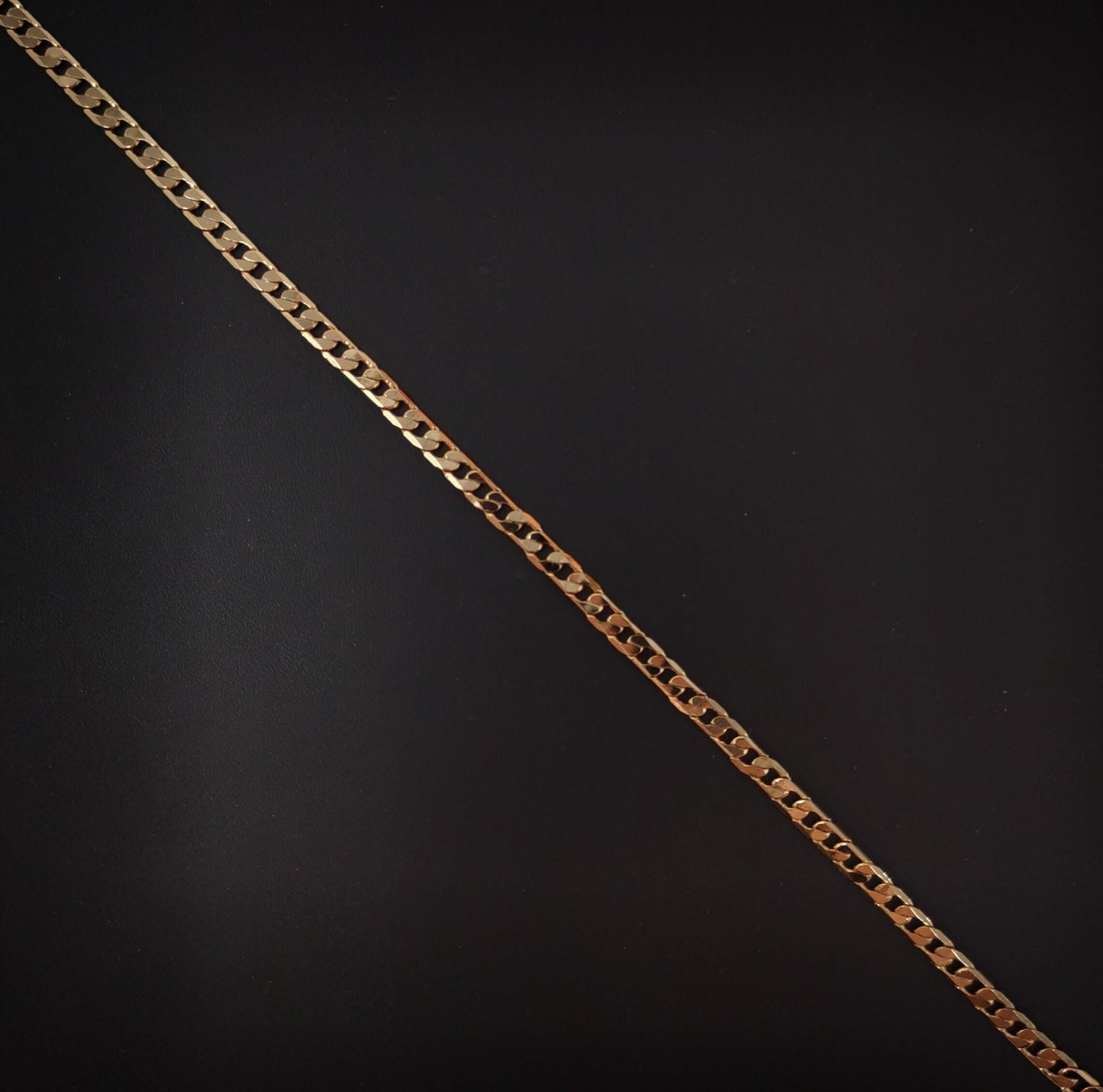 1pc 17.0'' ready to use 18k rosy gold cuban curb necklace chain, layering curb chain dainty necklace, for necklace making, ch-683