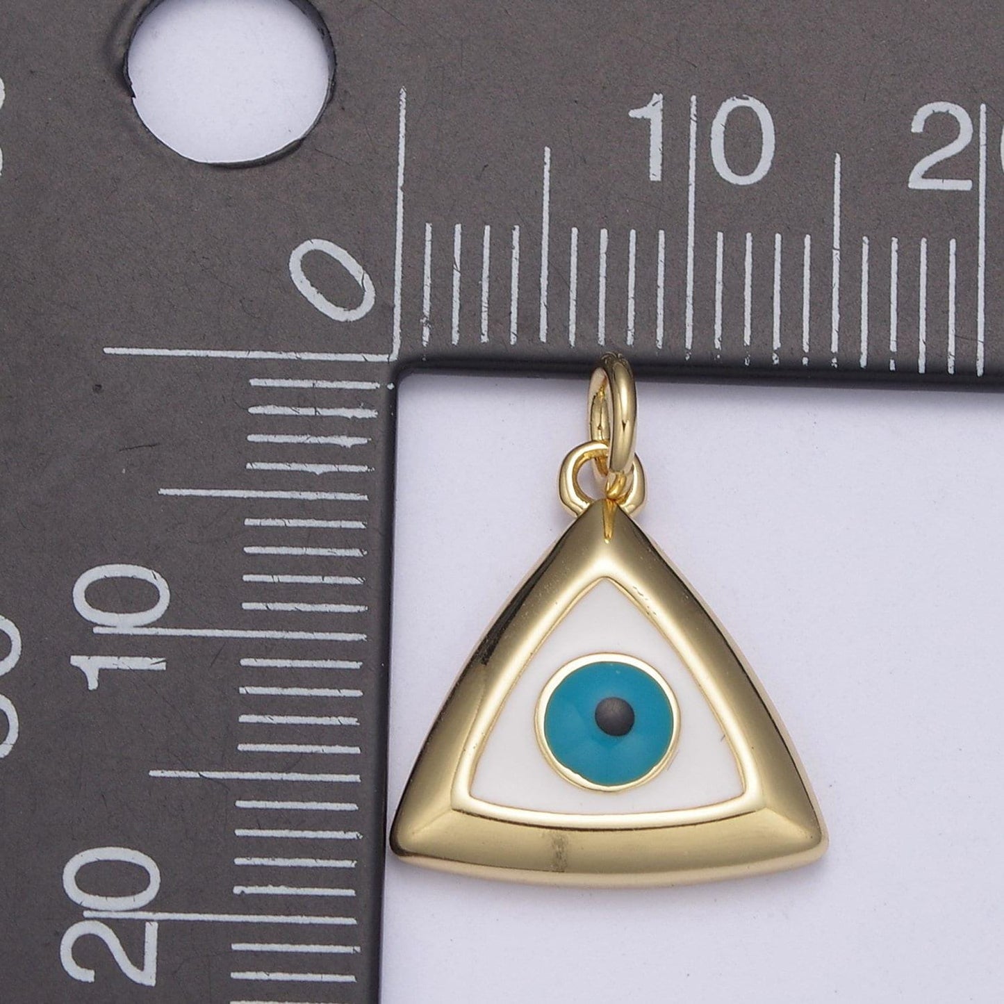 Eye of providence charm gold triangle turquoise evil eye third eye dainty triangle protection amulet jewelry pendant