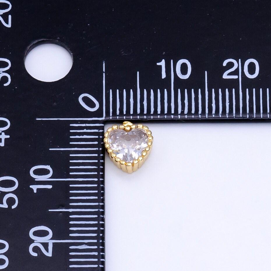 Tini mini small heart charm cubic heart gold charm for bracelet earring necklace jewelry making supply -292