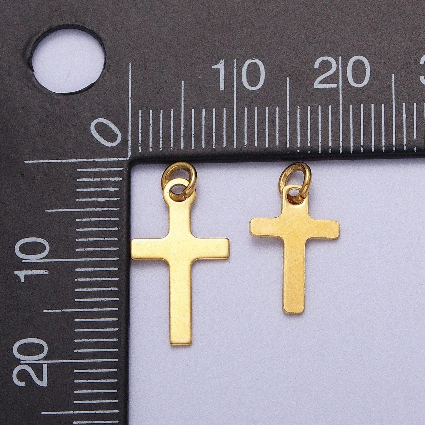 Dainty stainless steel cross charms mini gold cross pendant for religious jewelry making supply