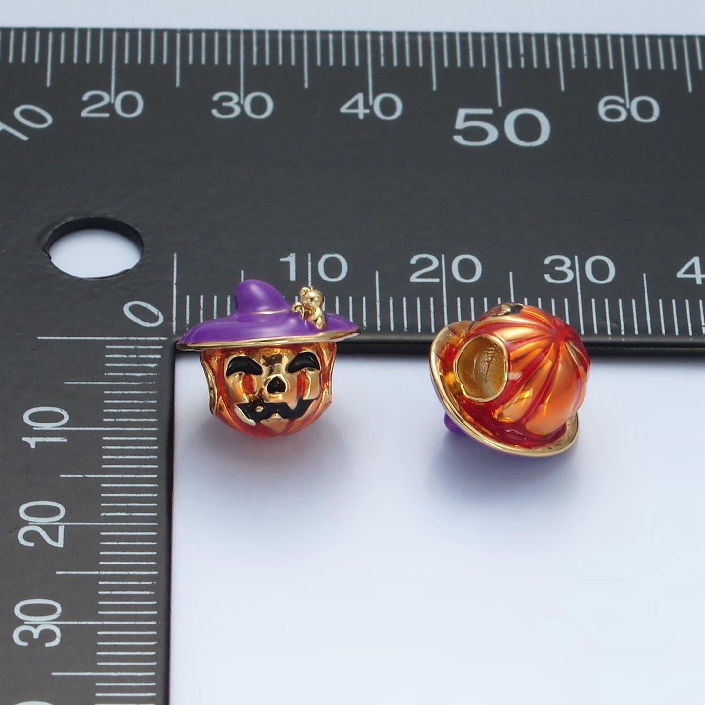 Orange pumpkin bead spacer halloween charm spacer charms witch jewelry inspired add on charm for necklace bracelet b627